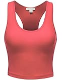 ZENNESSA Women's Basic Stretch Sleeveless Racerback Crop Short Tank Tops