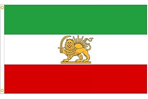 Large Iran Flag with Lion and Sun Banner 3 X 5 Ft,90X150CM Iranian Flag Persian Flag Suitable for Indoor and Outdoor Decorati