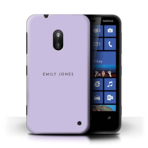 Personalized Custom Pastel Stamp Case for Nokia Lumia 620 / Purple Design / Initial/Name/Text DIY Cover