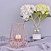 Quaanti Nordic Geometric Candle Holder Iron Hollow Tealights Candles Holders for Vintage Wedding Home Decoration Gold,Rose Gold (Rose Gold/3.7x3.7x6.9in)