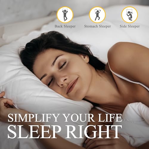 Orange Wave Duck Feather and Down Pillow – Luxury Hotel Quality Bed Pillow with Soft Medium Support,Hypoallergenic,Machine Washable,Ideal for Back & Side Sleepers,Standard (Pack of 1)