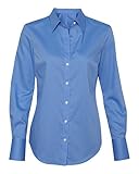 Calvin Klein Ladies' Long Sleeve Easy Care Non-Iron Dobby Dress S (Blue Pearl)