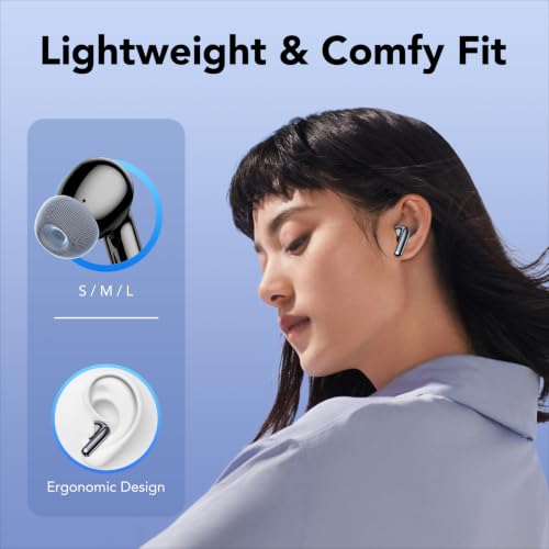 Bluetooth Headphones, Wireless Bluetooth 5.3, In-Ear Headphones with 4Mic ENC Call, Noise Cancelling LED Display, HiFi Stereo Bass, 50 Hours Playtime, IPX7 Waterproof, Earphones for iOS Android