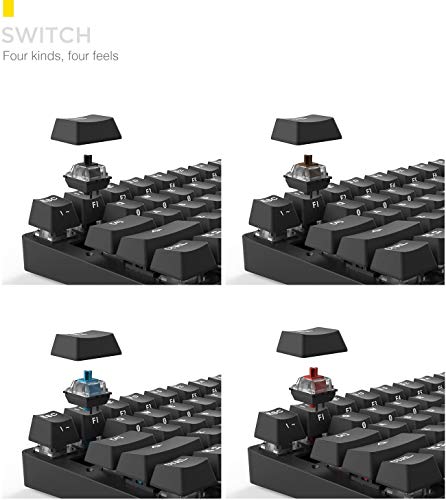 DREVO Calibur Teclado mecánico Inalámbrico Bluetooth 4.0 71 teclas retroiluminado RGB US Layout (Switch Rojo, Negro) - Imagen 6