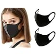 [12-Pack] Black Unisex Single-Layer Reusable and Washable Polyester Face Masks | Soft and Comfortable Face Covering with Stretchy Ear Loops | Breathable Sports Mask for Protection Outdoor + Indoor