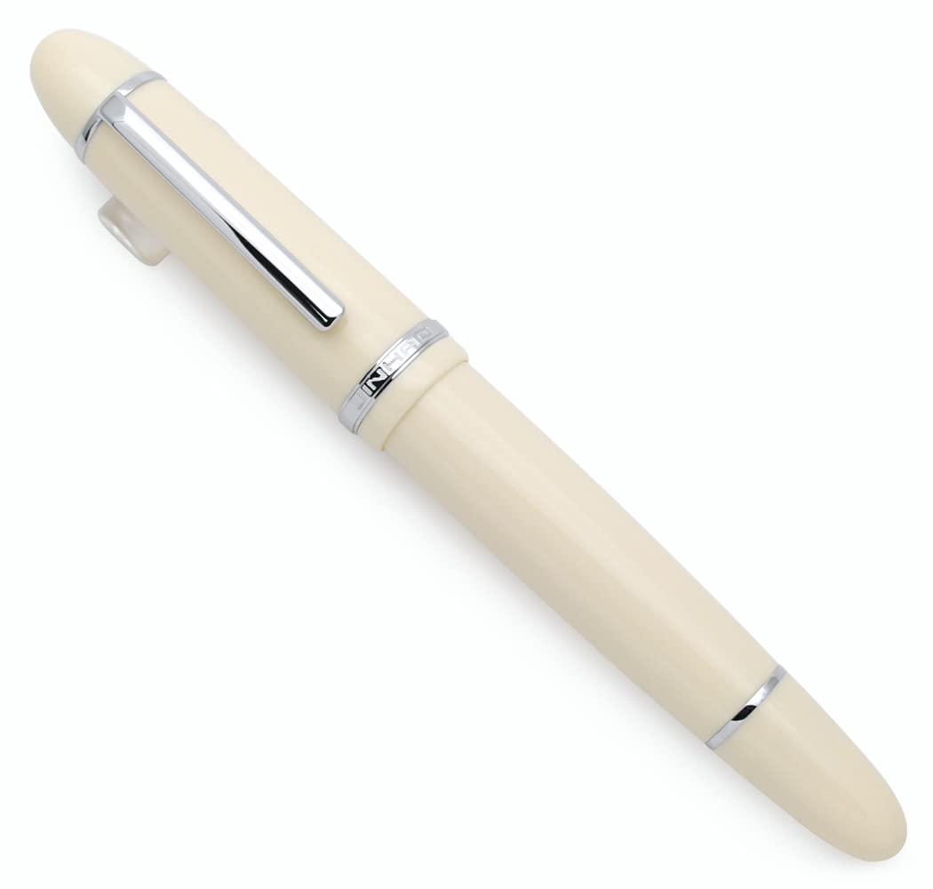 JINHAO X159 Resin Fountain Pen with Ink Converter (Extra Fine Nib, Silvery Clip-Ivory White)