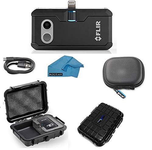 FLIR ONE Pro LT Thermal Imaging Camera for Apple iOS ONLY Bundle with Rugged Waterproof Case and Cleaning Cloth (NOT Android)