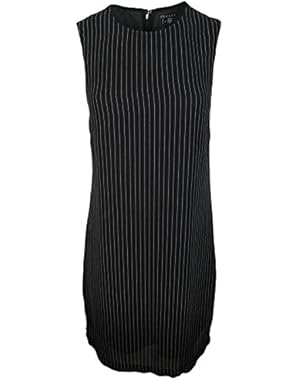 Theory Women's Black White Pinstriped Fogram Shift Dress