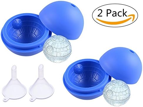 GARCENT 4 Pack Star Wars Death Star Silicone Ice Mold Tray Sphere Ice Ball Maker Mold with 4 Plastic Filling Funnel (Blue)  DRINKSPLINKS Silicone Hexagon Ice Cube Tray - Ice Maker for Big Slow Melting Diamond-Shaped Hexagon Ice Cubes - Large Silicone Ice Cube Trays for Freezer - BPA-Free Reusable Resin Craft Molds  Sphere Ice Molds Ice Maker Whiskey Sphere Ice Mold Ice Ball Round Ice Cube Mold Ball Cube Mold For Bourbon Ice Mold Big Ice Cubes Stackable Easy Release Silicone Ice Cube Pack of 4 By Ice Monster  Large Cube Silicone Ice Tray, 2 Pack by Kitch, Giant 2 Inch Ice Cubes Keep Your Drink Cooled for Hours - Cobalt Blue  ZOKU Set of 2 Silicone Ice Sphere Molds, Stackable 2.5-Inch Ice Ball Maker, Keep Drinks Colder Longer with Less Dilution, Leak-free, Easy-Release, Black