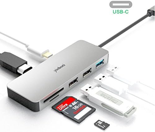 USB C Hub Adapter Dock with HDMI - yinboti Type C to HDMI USB3.0 SD Micro Card Reader Docking Station for MacBook (Pro Air) Chromebook Thinkpad X1 Carbon Samsung S8 S9 Galaxy Note8 Dell HP etc