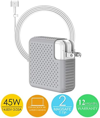 MITIME Replacement Compatible with MacBook Air Charger 45W Mag Safe 2 Magnetic T-Tip Power Adapter, Charger for Apple MacBook Air 11-inch and 13-inch (Late Mid 2012) (Black)