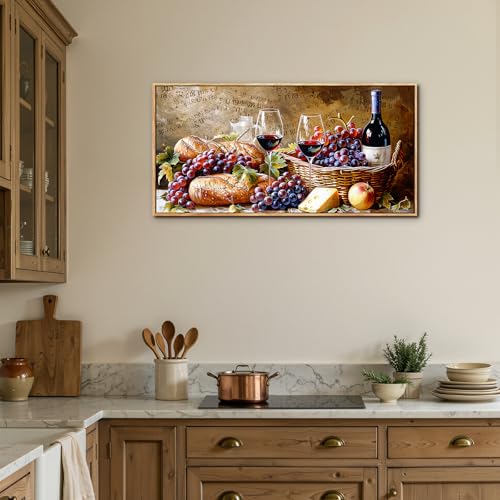 SERIMINO Modern Living Room Decoration Frames, Large Decorative Canvas, Vintage Kitchen Decoration, Red Wine Paintings Bedroom, Dining Room, Hallways, 50 x 100 cm
