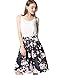 Face N Face Women's High Elastic Waist Flare Pleated A Line Midi Skirt Large Black