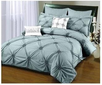 Modern Cotton Grey White Red Duvet Bedding Set with Shams and Pillows Includes Scented Candle Tart (king-grey)