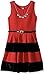 Beautees Girls' Big Color Block Skater Dress with Velvet Inset