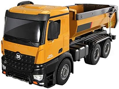 FLYBOK 2.4GHz Remote Control Construction Dump Truck, RC Dump Truck Toy, Construction Toys Vehicle, RC Truck Toys, Big Heavy Duty Metal Construction Truck 1:14 Scale, Gift for Kids Children