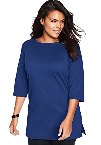 Roamans Women's Plus Size The Boat Neck Maxi Tunic