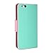 GMYLE iPhone 6 Case, [Wallet Stand] iPhone 6 4.7 Case Wallet [Mint Green & Pink] Premium Synthetic Leather Wallet Case Cover with STAND Flip Cover for iPhone 6 (4.7) - Mint Green & Pink