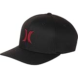 Hurley MHA0002190 Mens One And Only Black White Fitted Hat, Lt Gym Red - S/M