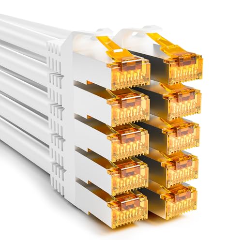 iwillink 3m CAT 7 Patchkabel, 10 Gbit/s, 10 Stück - Weiß