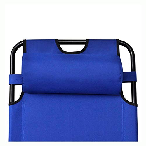 Sunlounger, Folding Sun Lounger 2 pcs with Footrests Steel Blue - Thumbnail 7