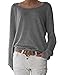 ZANZEA Women's Long Sleeve Casual Pullover Tops Crew Neck Loose Lightweight Sweater Knit Sweatshirt Blouse