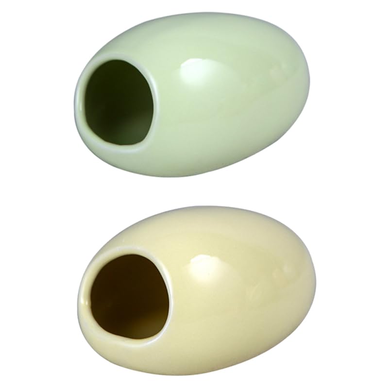 Hohopeti 2pcs Hamster Ceramic Nest Ceramic Hideout for Chinchilla Small Pet Nest Summer Cooling Hamster Hut Dwarf Gerbil House House Bed s