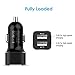 JETech Rapid USB Car Charger, 2-Port 4.8A 24W, Cigarette Charger, Black