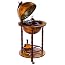 COSTWAY Bar Globe Terrestre Vintage - Mappemonde En Bois D'Eucalyptus Avec Roulette Pour Bouteilles Et Verres