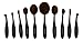 Celavi Oval Makeup Brush Professional Cosmetic Tools Kit for Face, Eyes, Lips Foundation, Creams, Liquids, Moisturizer, Powder, Blush, Concealer, Contour (10 Piece Set)