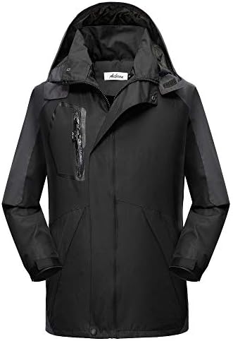 MCYs Waterproof Coat Men Jacket,Men Casual Long Sleeve Outdoor Jacket Fashion Men's Autumn Winter Hoodie Zipper Removable Sport Assault
