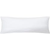 iMaylex Soft 100% Egyptian Cotton Zipper Pillow Case, Cozy and Lightweight Pillowcase, Easy Care, White, Body, 20'' x 48''