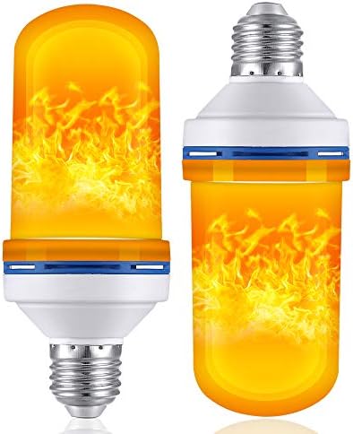LED Flame Effect Fire Light Bulbs E26 E27 Screw Base 4 Modes with Upside Down Effect Flickering Flame Simulated Decorative Light for Lighting Vintage Flaming Christmas Lights Party Decoration