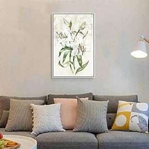 Floating Framed Canvas Wall Art for Living Room, Bedroom Vintage Flower Canvas Prints for Home Decoration Ready to Hang - 16x24 inches