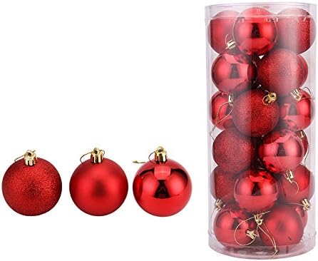 maidodo 24PCS 4CM Christmas Balls Baubles Christmas Tree Ball Ornaments Xmas Decoration