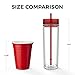Maars Drinkware Double Wall Insulated Skinny Acrylic Tumblers with Straw and Lid, 16 oz. (4 pack, Royal)