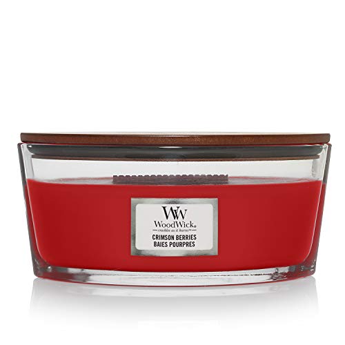 WoodWick Ellipse Scented Candle | Crimson Berries | with Crackling Wick | Burn Time: Up to 50 Hours