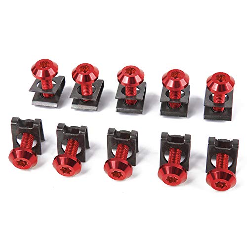 XX eCommerce Motorcycle Motorbike Universal Aluminum Accessories M6 10pcs Motorcycle Fairing Bolt Screw Fastener Speed Clip Fixation Nut kit for BMW Yamaha Honda Kawasaki Harley Ducati