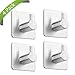 Taozun COMIN18JU077307 4-Pack Towel/Robe Hook Self Adhesive for Kitchen Bathroom SUS304 Stainless Steel Brushed