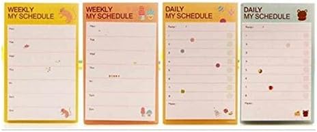 Schoolsupply Daily Plan Schedule Sticker Cute Animals Memo Pad and Sticky Notes Stationery Office Supplies 2PC