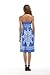 Sun Dresses Women Summer Casual Beach Dress Boho Strapless Dress Cover up Blue