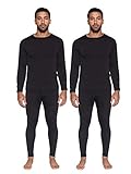2 Mens Thermal Sets – Thermal Underwear for Men – Long Sleeve Top & Bottom Fleece Lined Long Johns for Men