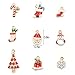 Enamel Charm Pendants Mixed Christmas Themed Silver Plated Pendants Findings for DIY Jewelry Necklace Bracelet Making, 19 Pcs