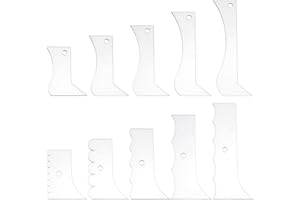 BENECREAT 10Pcs Acrylic Pottery Trimming Tools, Professional Ceramic Shaping Kit, Acrylic Pottery Ribs Mixed Shape Sculpting 