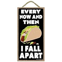 Supvivi Decor Ative Wood Sign Home Every Now and Then I Fall Apart 5 x 10 inch Hanging Wall Art