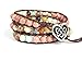 Celtic Knot Bracelet with Heart Button Leather Amazonite Rhodonite Beaded Wrap