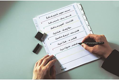 Leitz A4 1-12 Re-Writable Index, Heavy Duty Cardboard with Mylar Tabs, Extra Wide, Grey - Image 3