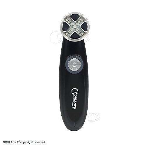 NORLANYA Facial Skin Care Time Master, RF Face Toning, Face Lift Device 5 Colors LED Photon Therapy Rechargeable Black