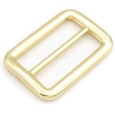 CRAFTMEMORE 6pcs Metal Slide Buckle Bag Belt Strap Keeper Slider Triglide Strap Adjuster Purse Making Accessories SCSL (1 1/2 Inches, Gold)