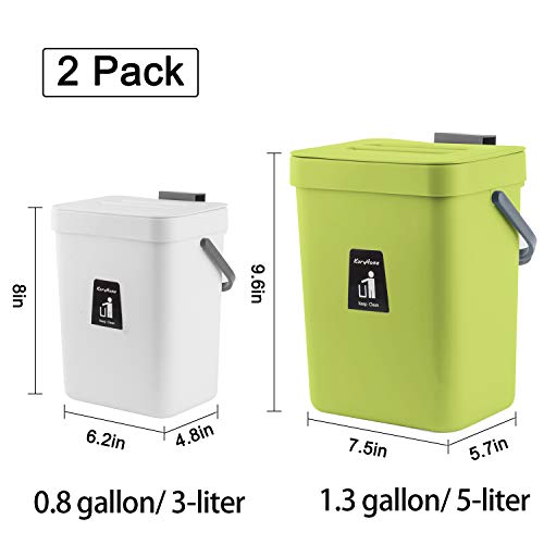 KaryHome Hanging Small Trash Can with Lid Under Sink for Kitchen,Food Waste Bin,Kitchen Compost